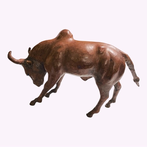 VTG Leather Wrapped Bull Sculpture Rustic , Handmade Figurine
15”L x 5"w x 9.5"H - Picture 10 of 12